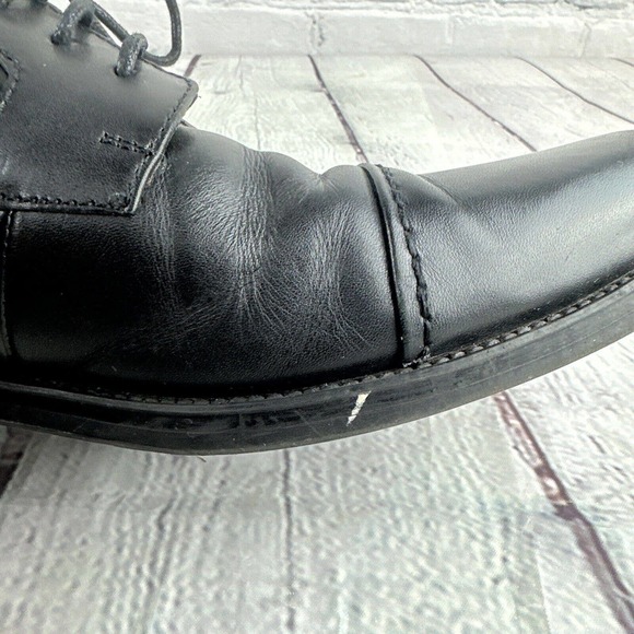 Chaps Dress Shoes Men\'s Size 12 W Black Leather Oxford Cap Toe 96-26844 Lace‎ Up